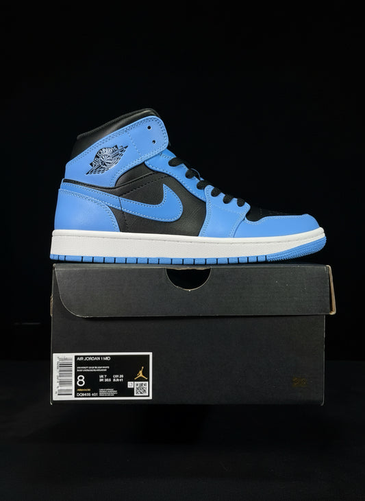 Air Jordan 1 Mid 'University Blue Black'