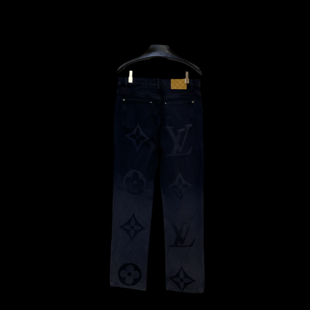 LV burnout denim trousers