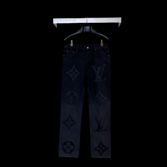 LV burnout denim trousers
