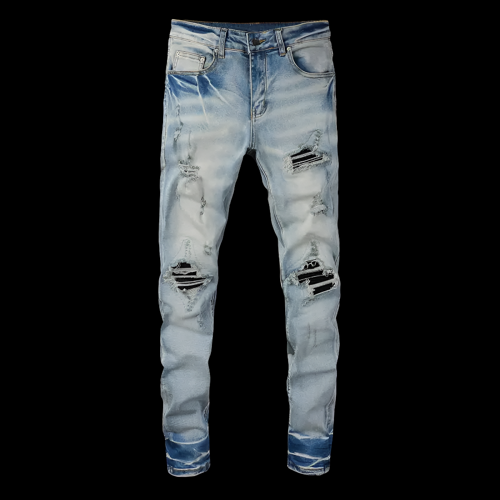 Ripped Patch Jeans
