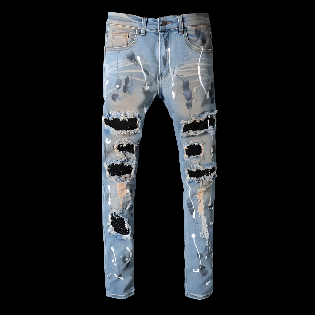 Blue ripped jeans
