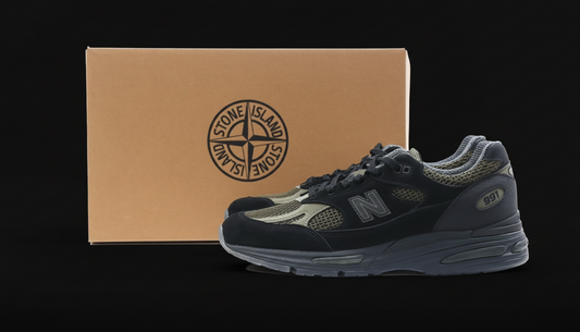New Balance 991v2 MiUK Stone Island Black Sneaker