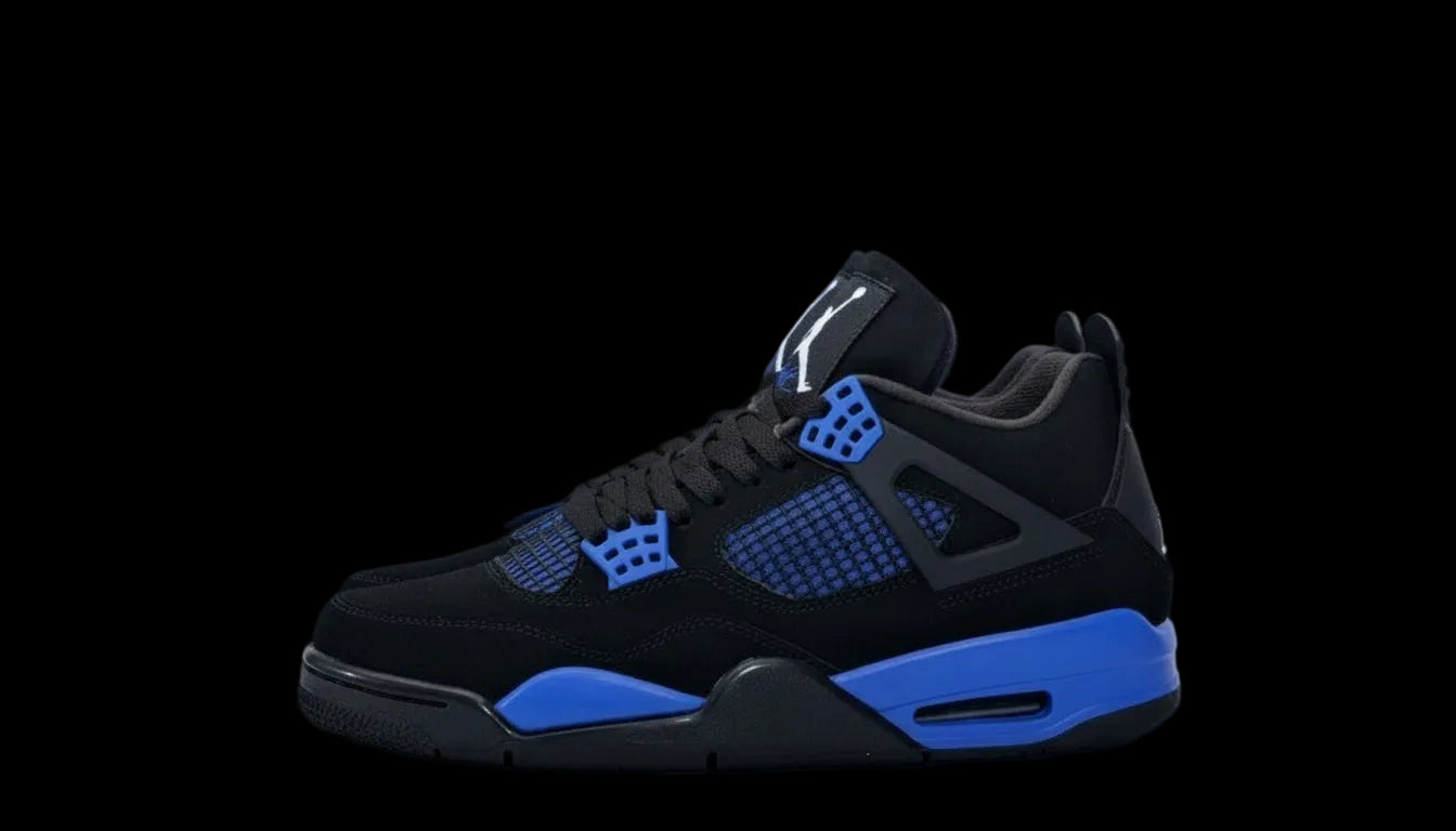 Jordan 4 Retro Black Blue Thunder Men's