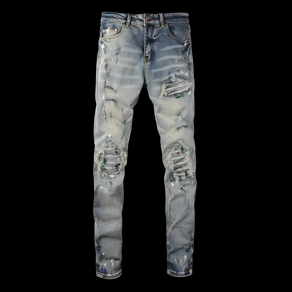 Blue Painted Jeans