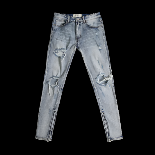 High Street Style Summer Zipper Slim Fit Jeans