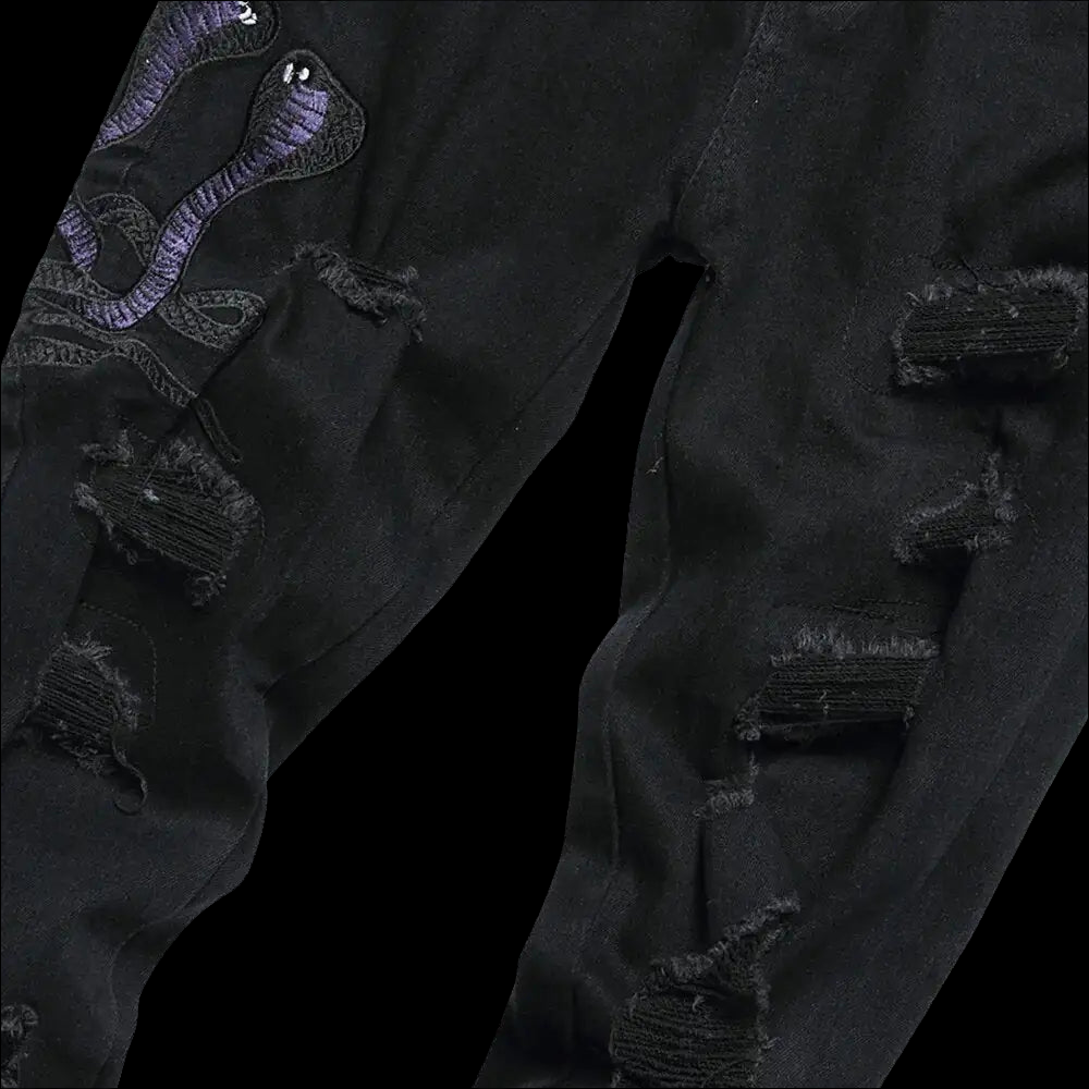Black Python Jeans